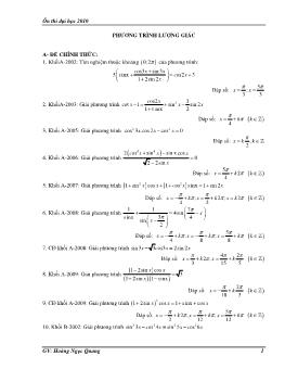 30 Phương trình lượng giác ôn thi Đại học năm 2010 - Hoàng Ngọc Quang
