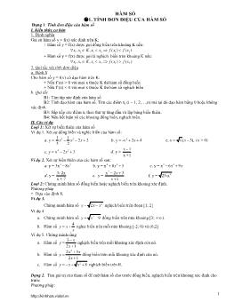 Bài tập giải tích lớp 12 - Chuyên đề hàm số và phương trình