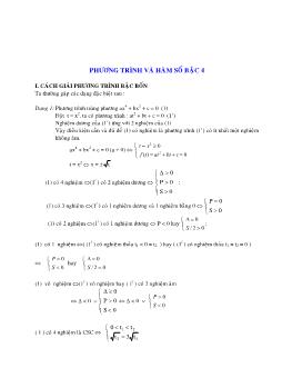 Các phương trình hàm số bậc 4 và phương pháp giải