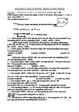 Bài tập Hình học không gian Lớp 12 - Đại cương về đường thẳng và mặt phẳng