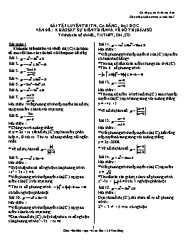 Bài tập luyện thi Tốt nghiệp, Đại học, Cao đẳng - Chuyên đề: Khảo sát sự biến thiên và vẽ đồ thị hàm số
