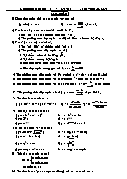 Bài tập Ôn thi Tốt nghiệp THPT và Đại học môn Giải tích