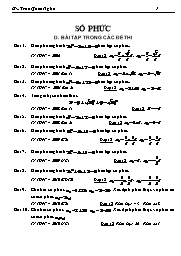 Bài tập về Số phức trong các đề thi - Trần Quốc Nghĩa