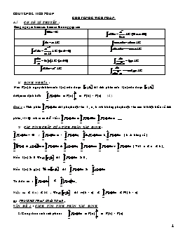 Các chuyên đề Tích phân ôn thi Tốt nghiệp THPT