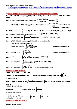Các dạng toán thi vẽ: Nguyên hàm - Tích phân - Ứng dụng