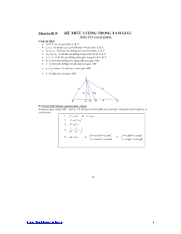 Chuyên đề luyện thi Đại học, Cao đẳng môn Toán - Hệ thức lượng trong tam giác