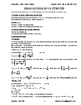 Chuyên đề luyện thi Đại học môn Toán - Khảo sát hàm số và vẽ đồ thị - Nguyễn Văn Thể