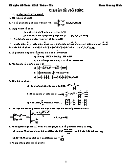 Chuyên đề Ôn thi Đại học môn Toán - Số phức - Phan Quang Bình