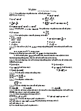 Chuyên đề Ôn thi Đại học - Số phức - Trần Xuân Trường