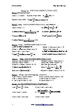 Chuyên đề Ôn thi Tốt nghiệp và Đại học - Phương trình lượng giác - Lê Anh Tuấn