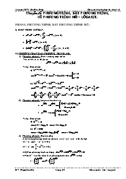 Chuyên đề: Phương trình, bất phương trình, hệ phương trình mũ – lôgarit - Phạm Sơn Hà