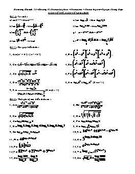 Đề cương Giải tích Lớp 12 - Chương II: Hàm số lũy thừa - Hàm số mũ - Hàm số Logarit - Nguyễn Quang Diệu