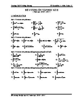 Đề cương Ôn tập học kì II môn Toán năm học 2010-2011