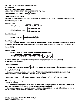 Đề luyện thi Đại học, Cao đẳng môn Toán năm học 2009-2010