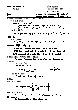 Đề thi Học kì II môn Toán lớp 12 tỉnh An Giang năm học 2010-2011