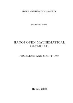 Hanoi open mathematical olympiad - Problems and solutions - Nguyen Van Mau