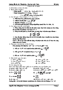 Hướng dẫn ôn thi Tốt nghiệp - Đại học môn Toán - Chuyên đề: Số phức - Nguyễn Văn Dũng