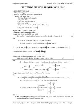 Luyện thi Đại học, Cao đẳng môn Toán năm 2010 - Chuyên đề: Phương trình lượng giác