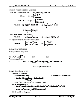 Lý thuyết và bài tập về Chuyên đề Logarit - Phạm Sơn Hà