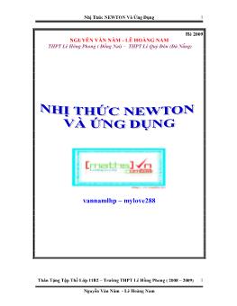 Nhị thức Newton và ứng dụng - Nguyễn Văn Năm
