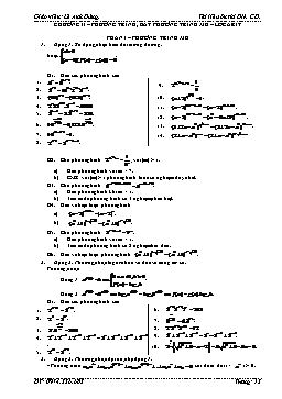 Phương trình, bất phương trình mũ – logarit - Lê Anh Dũng