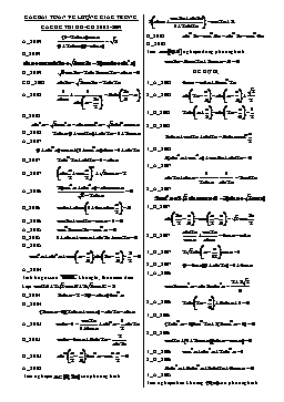 Phương trình lượng giác trong các đề thi Đại học từ năm 2002 đến năm 2009