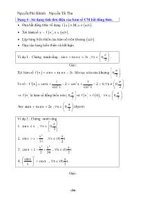 Sử dụng tính đơn điệu của hàm số chứng minh bất đẳng thức - Nguyễn Phú Khánh