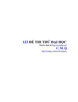 123 Đề thi thử Đại học môn Toán năm 2008