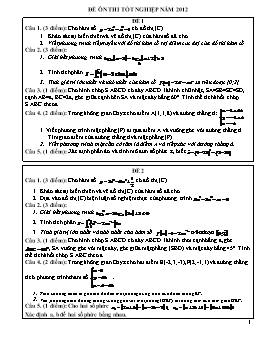 20 Đề ôn thi Tốt nghiệp môn Toán năm 2012