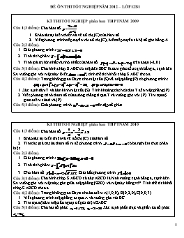 26 Đề luyện thi Tốt nghiệp môn Toán năm 2012