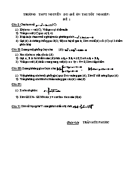 4 Đề ôn thi Tốt nghiệp THPT Nguyễn Du