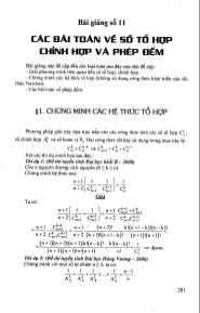 Bài giảng Toán học - Các bài toán về số tổ hợp chỉnh hợp và phép đếm - Trần Phương