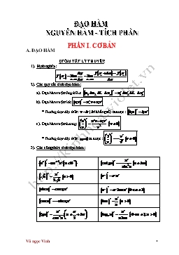 Bài tập Đạo hàm, tích phân, nguyên phân - Vũ Ngọc Vinh