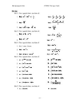 Bài tập Nguyên hàm phần II - Văn Ngọc Oanh