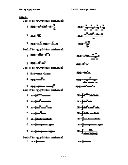 Bài tập Nguyên hàm - Văn Ngọc Oanh