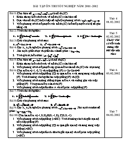 Bài tập Ôn thi Tốt nghiệp môn Toán năm 2011 -2012