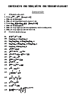 Bài tập tổng hợp về phương trình, bất phương trình mũ và logarit