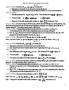 Bộ đề ôn thi Tốt nghiệp môn Toán năm 2012