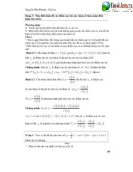 Các Chuyên đề luyện thi Đại học -Tìm điều kiện để các điểm cực trị của hàm số thỏa mãn điều kiện cho trước - Nguyễn Phú Khánh