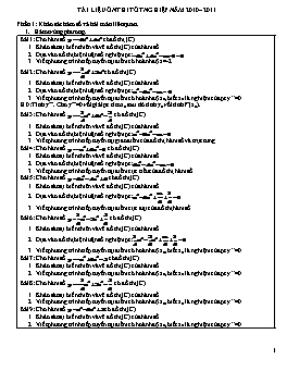 Các dạng bài tập ôn thi Tốt nghiệp THPT môn Toán