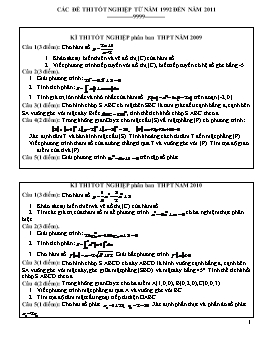 Các đề thi Tốt nghiệp từ năm 1992 đến năm 2011