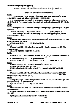 Chuyên đề Đại cương về đường thẳng và mặt phẳng - THPT Chuyên Nguyễn Đình Chiểu