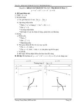 Chuyên đề Khảo sát hàm số và cực trị hàm số bậc 3 - Trương Trọng Nhân