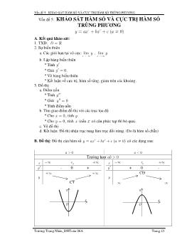 Chuyên đề Khảo sát hàm số và cực trị hàm số trùng phương - Trương Trọng Nhân