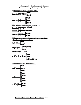 Chuyên đề Phương trình, bất phương trình chứa căn - Nguyễn Thanh Trung