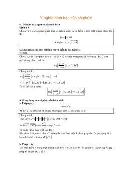Chuyên đề Số phức ôn thi Đại học - Ý nghĩa hình học của số phức