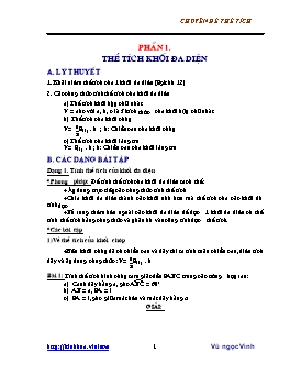Chuyên đề Thể tích - Phần 1: Khối đa diện - Vũ Ngọc Vinh