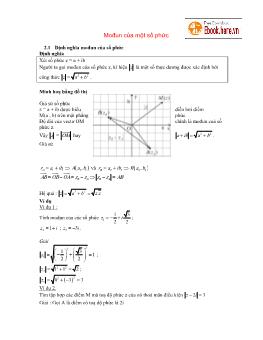 Chuyên đề Toán học 12 - Modun của số phức