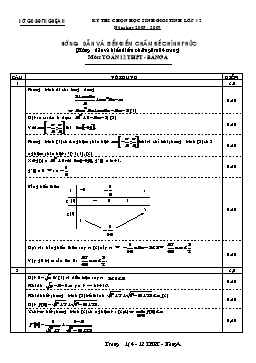 Đáp án Đề thi chọn HSG môn Toán lớp 12 năm học 2008-2009 tỉnh Nghệ An
