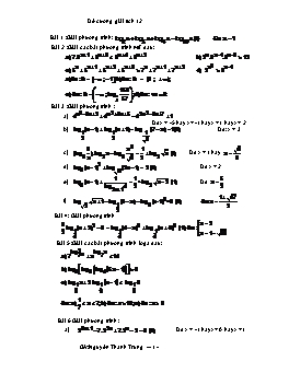 Đề cương Giải tích 12 - Nguyễn Thanh Trung